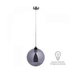 LAMPARA DECORATIVA COLGANTE E27 1 LUZ   HUMO    100-240V ARIETIS CRISTAL NO INCLUYE FOCO