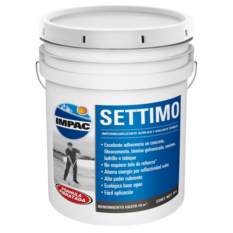 IMPER ACRILICO FIBRATADO SETTIMO BLANCO CUB 19 LT.