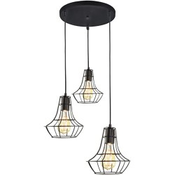 LAMPARA DECORATIVA COLGANTE 60W E26 127V NEGRO VINTAGE INCLUYE FOCO