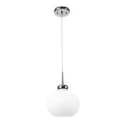 LAMPARA DECORATIVA COLGANTE E26 1 LUZ   CROMO    100-240V OPALINO LUXOR NO INCLUYE FOCO