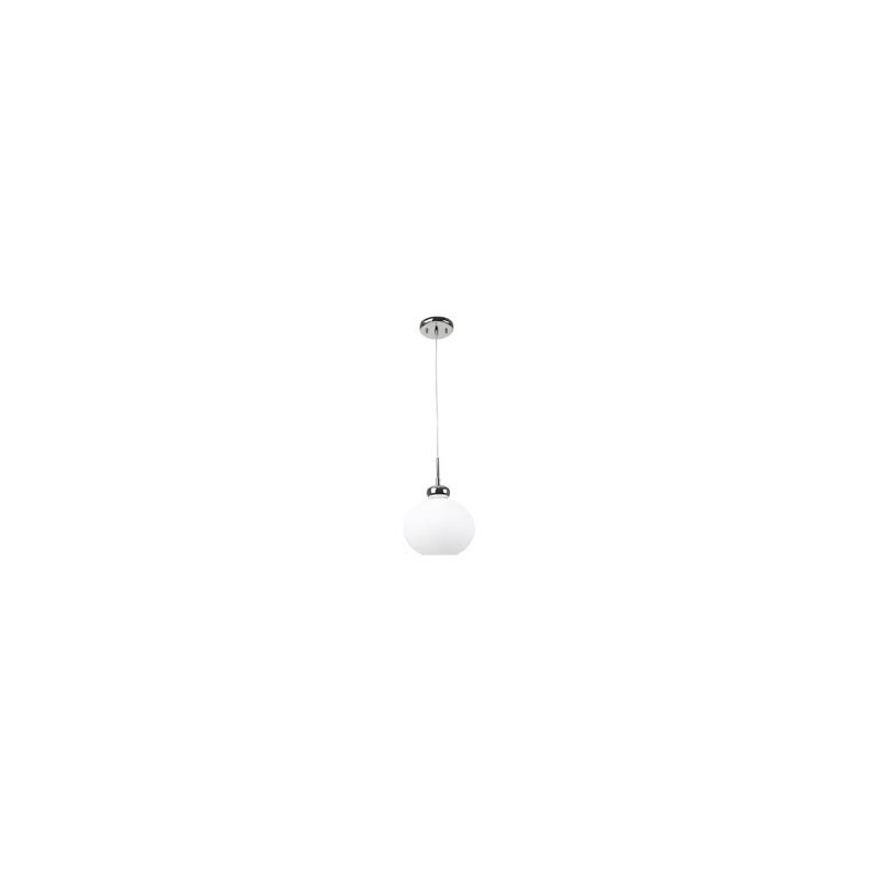 LAMPARA DECORATIVA COLGANTE E26 1 LUZ   CROMO    100-240V OPALINO LUXOR NO INCLUYE FOCO