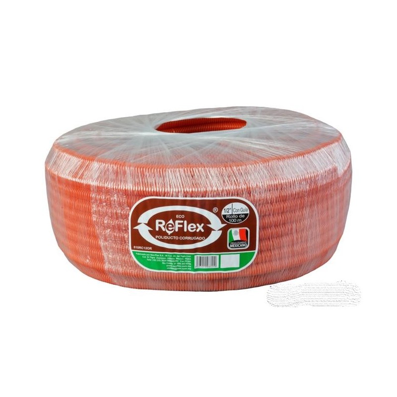 TUBO POLIDUCTO CON GUIA 1/2 X 100M ECOREFLEX