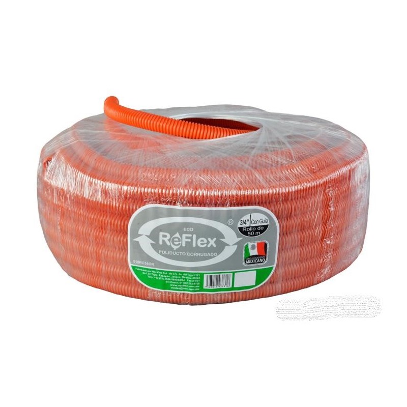 TUBO POLIDUCTO CON GUIA 3/4 X 50M ECOREFLEX