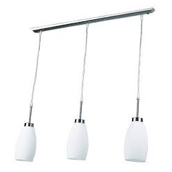 LAMPARA DECORATIVA COLGANTE E26 3 LUCES CROMO   100-240V OPALINO MARUK II1 NO INCLUYE FOCOS