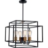 LAMPARA DECORATIVA COLGANTE E26 4 LUCES ORO METAL NEGRO NO INCLUYE FOCOS