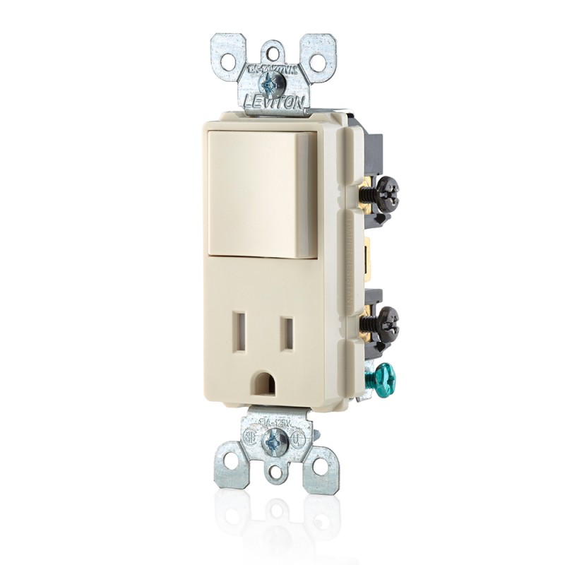 APAGADOR DECORA COMBINADO 15A 125V ALMENDRA