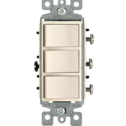 APAGADOR DECORA TRIPLE 15A 120V ALMENDRA