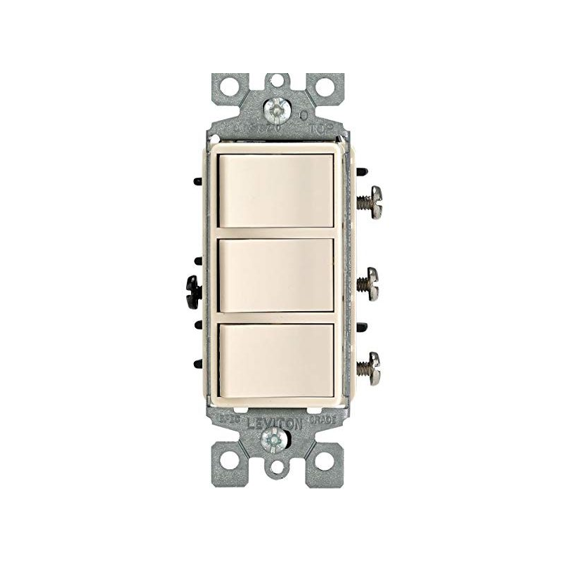 APAGADOR DECORA TRIPLE 15A 120V ALMENDRA