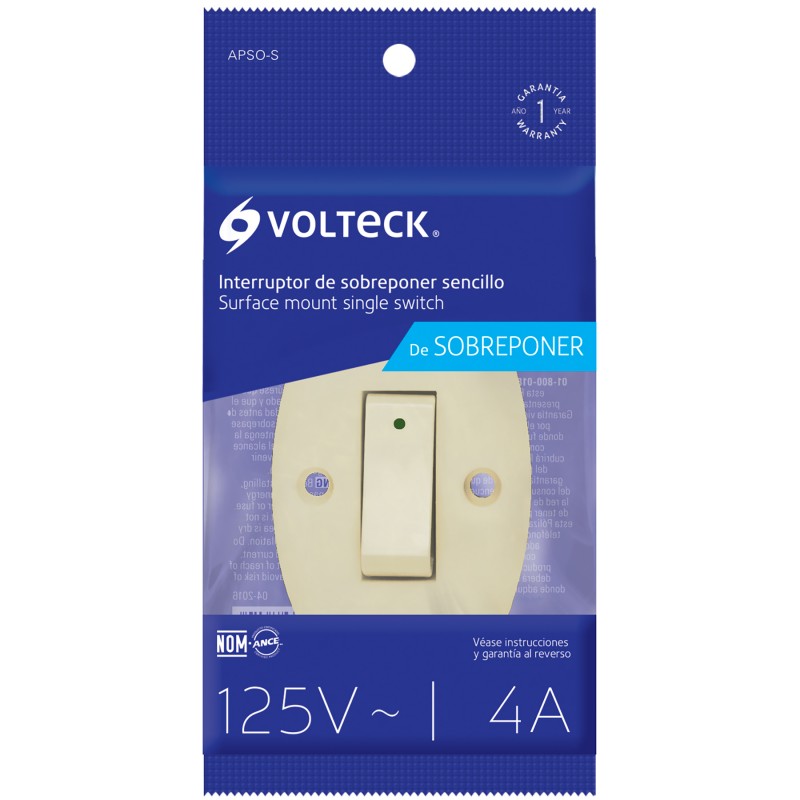 APAGADOR SENCILLO 4A 125V MARFIL      VOLTECK