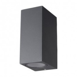 LAMPARA PARA MURO DECORATIVA GU10 2 LUCES GRAFITO 120V NO INCLUYE FOCOS