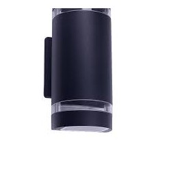 LAMPARA SUPERFICIE PARA MURO GU10 DECORATIVA 90-260V NEGRO ALUMINIO 2 LUCES NO INCLUYE FOCOS