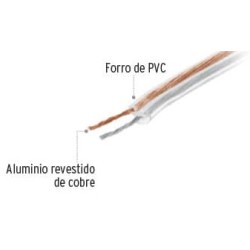 CABLE P/BOCINA DUPLEX 2 X 16 TRANSP  1M    POLARIZADO VOLTECK