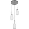 LAMPARA DECORATIVA COLGANTE E26 3 LUCES CROMO  100-240V OPALINO MARUK II NO INCLUYE FOCOS