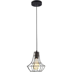 LAMPARA DECORATIVA COLGANTE E26 1 LUZ NEGRO 127V GABBIA INCLUYE FOCO