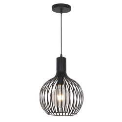 LAMPARA DECORATIVA COLGANTE E26 1 LUZ NEGRO 127V MALLA METALICA ARA NO INCLUYE FOCO