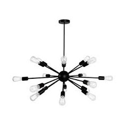 LAMPARA DECORATIVA COLGANTE E27 18LUCES NEGRO    100-240V NO INCLUYE FOCOS