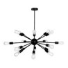 LAMPARA DECORATIVA COLGANTE E27 18LUCES NEGRO    100-240V NO INCLUYE FOCOS
