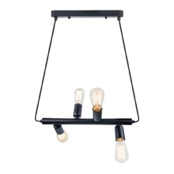 LAMPARA DECORATIVA COLGANTE E27 4 LUCES NEGRO    100-240V KANG NO INCLUYE FOCOS