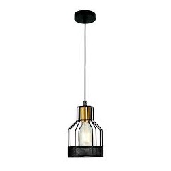 LAMPARA DECORATIVA COLGANTE E26 1 LUZ NEGRO DORADO 1 X 60W LUCENA NO INCLUYE FOCO