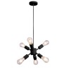 LAMPARA DECORATIVA COLGANTE E27 6 LUCES NEGRO 240W ACERO NO INCLUYE FOCO CALUX