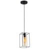 LAMPARA DECORATIVA COLGANTE E27 1 LUZ NEGRO 40W ACERO/CRISTAL NO INCLUYE FOCO CALUX