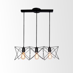 LAMPARA DECORATIVA COLGANTE E26 3 LUCES NEGRO REJILLA NO INCLUYE FOCOS